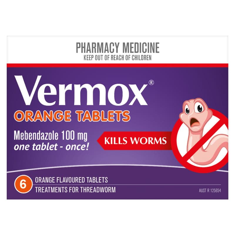 Vermox Orange Tablets 6s