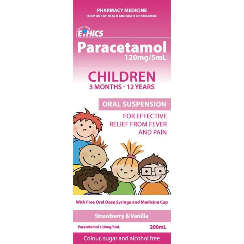 Ethics Paracetamol 120mg/5ml Oral Suspension 200ml