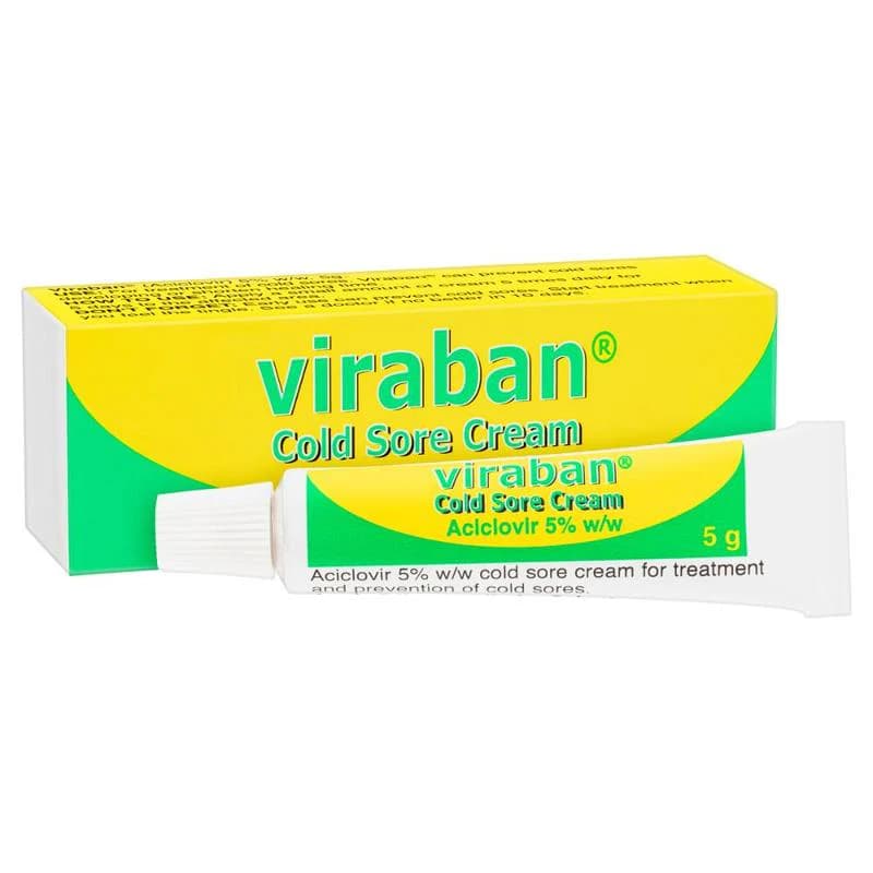 Viraban Cold Sore Cream Aciclovir 5% w/w 5g