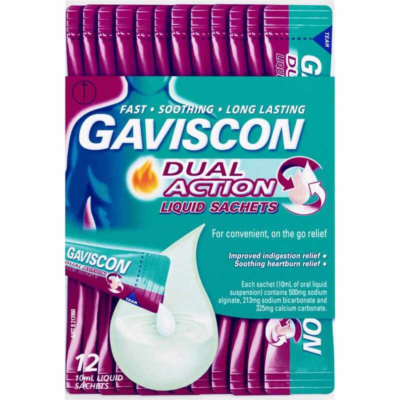 Gaviscon Dual Action Liquid Sachet 10ml 12s
